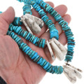 Navajo Three Strand Turquoise White Buffalo Beaded Necklace 46139