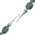 Large Turquoise Beads Chunky Necklace Silver Ends 46145