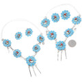 Turquoise Zia Sunface Necklace Matching Earrings Set 46152