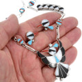Turquoise Mother of Pearl Coral Inlay Zuni Thunderbird Jewelry Set 46158