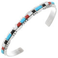 Zuni Inlay Coral Turquoise Bracelet 46168