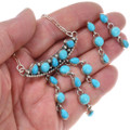 High Grade Blue Sleeping Beauty Turquoise Navajo Necklace Matching Earrings 46172