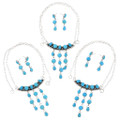 Native American Sleeping Beauty Turquoise Necklace Earrings Combo 46172