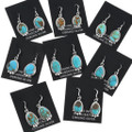 Blue Turquoise Spiderweb Southwest Native American Earrings 46176