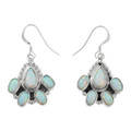 Native American Sterling Silver Opal Earrings 46179