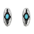 Native American Sterling Silver Shadowbox Turquoise Earrings 46183