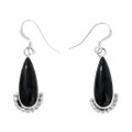Sterling Silver Teardrop Black Onyx Earrings 46185