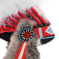 Genuine Rabbit Fur Feathers Native American Chief Headdress 46187