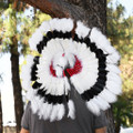 Chief Feather Headdress Beaded Authentic Native American Made 46187