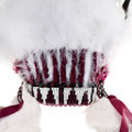 Genuine Rabbit Fur Maroon Hand Beaded Native American Headdress 46188