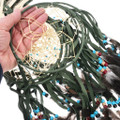 Hand Made Dreamcatcher Green Leather Wrapped Turquoise Bead Accents 46195