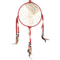 Red Leather Native American Dreamcatcher 46196