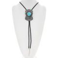 Hand Hammered Sterling Vintage Morenci Turquoise Bolo Tie 46230