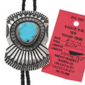 Old Pawn Navajo Sterling Silver Turquoise Bolo Tie 46230
