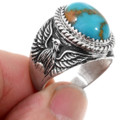 Navajo Thunderbird Symbol Turquoise Ring 46236
