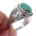 Navajo Thunderbird Symbol Turquoise Ring 46236
