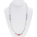 Beaded Sterling Silver Coral Turquoise Necklace 46244