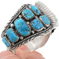 Old Pawn Sterling Silver Turquoise Watch Bracelet 46255