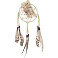 4 Inch Native American Dreamcatcher Genuine Leather Feathers 46267