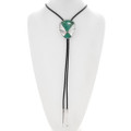 Mother of Pearl Battle Mountain Turquoise Sterling Silver Navajo Bolo Tie 46284