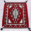Genuine Ganado Red Hand Woven Wool Vintage Navajo Rug 46315