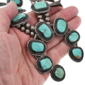 Traditional Native American Necklace Full Size Turquoise Squash Blossom 46318