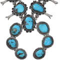 Vintage 1970s Arizona Turquoise Navajo Squash Blossom Necklace 46319