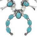 High Grade Sonoran Gold Waterweb Turquoise Squash Blossom Necklace