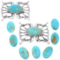 Real Turquoise Southwest Belt Buckle Sterling 46431