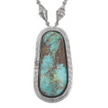 Large Navajo Sterling Silver Number 8 Turquoise Pendant 46446