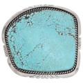 Vintage Sterling Silver Spiderweb Turquoise Belt Buckle 46457