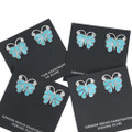 Sleeping Beauty Turquoise Inlay Butterfly Post Earrings 46474