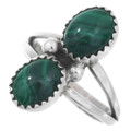 Sterling Native American Malachite Ring 46487