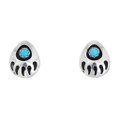 Sterling Silver Turquoise Bear Paw Earrings 46500