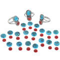 Genuine Coral Turquoise Pointer Ring 46510