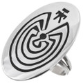 Navajo Sterling Silver Man in the Maze Ring 46536
