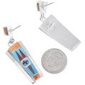 Zuni Inlay Sunface Earrings Artists Rayland and Patty Edaakie Signed 46545