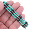 Hematite Turquoise Magnesite Beaded Bracelet 46602