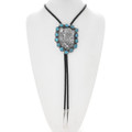 Sterling Silver Kingman Nugget Turquoise Buffalo Bolo Tie 46649