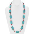 Coral Turquoise Magnesite Beaded Navajo Necklace 46677