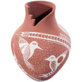 Hand Coiled Mata Ortiz Painted Hummingbird Large Pottery Vase by Victor Reyes 0073