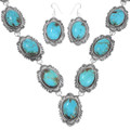 Real Turquoise Necklace Matching Earrings 46951