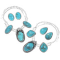 Ithaca Peak Turquoise Sterling Necklace Earring Set Inspired by Ralph Lauren 0152