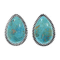Sterling Silver Teardrop Turquoise Post Earrings 47035