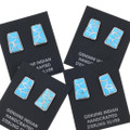 Zuni Inlaid Genuine Turquoise Sterling Silver Post Earrings Karlena Seoutewa0441