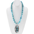 Natural Sleeping Beauty Turquoise Nugget Pendant Necklace 47093