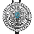 Sterling Silver Ithaca Peak Turquoise Concho Bolo Tie 47096
