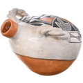 Vintage Acoma Water Canteen Clay Pottery with Braided Handles Collectible 0307