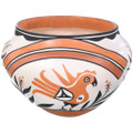Vintage Hand Coiled Parrot Bird Acoma Pottery Bowl 47350