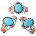 Turquoise Spiny Oyster 3 Stone Cuff Bracelet 47373
